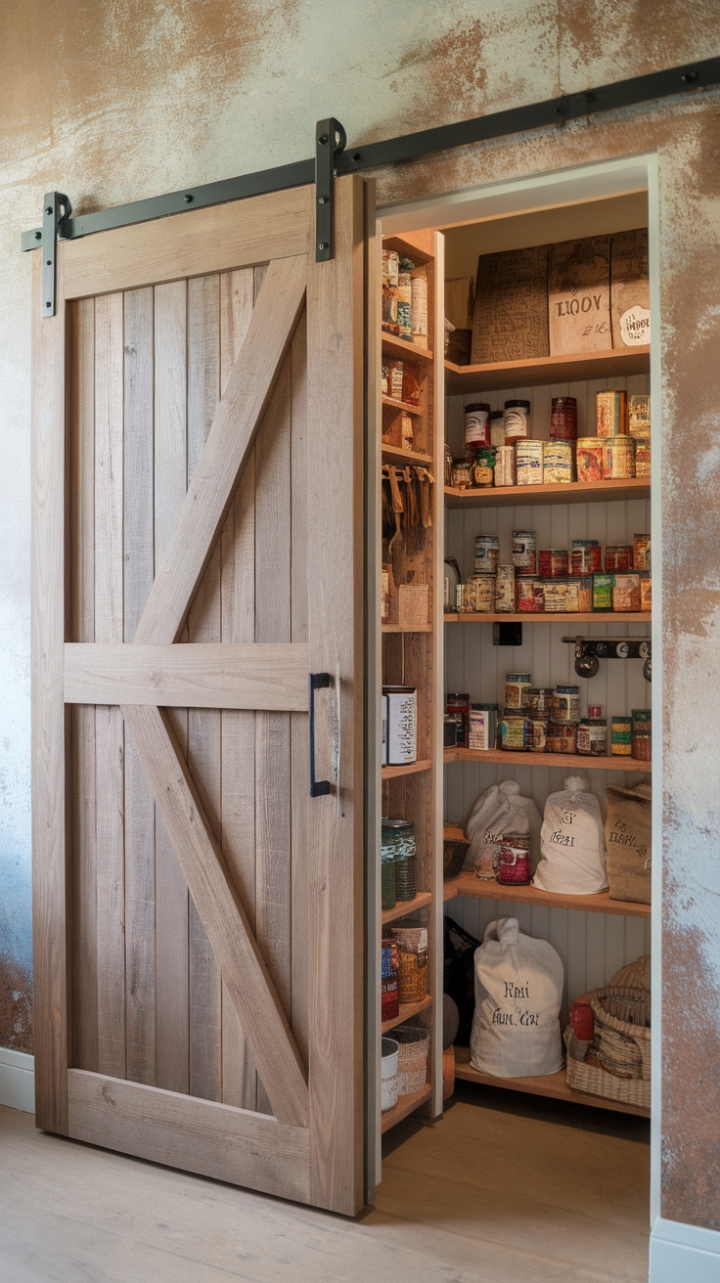 Charming Barn Door Pantry: A Vintage Culinary Haven