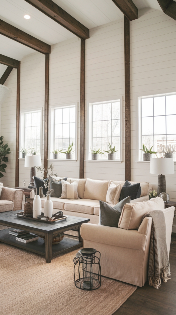 Rustic Charm Meets Modern Comfort in a Cozy Living Space