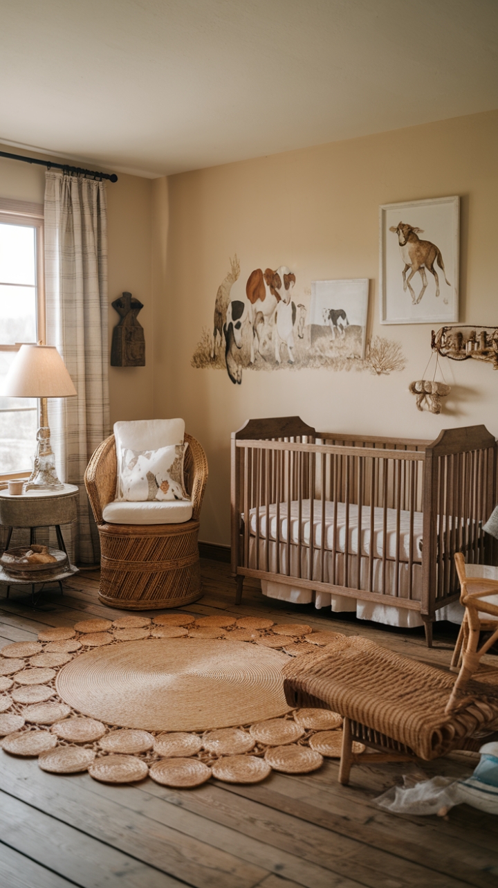 Playful Farmhouse Nursery with Vintage Details