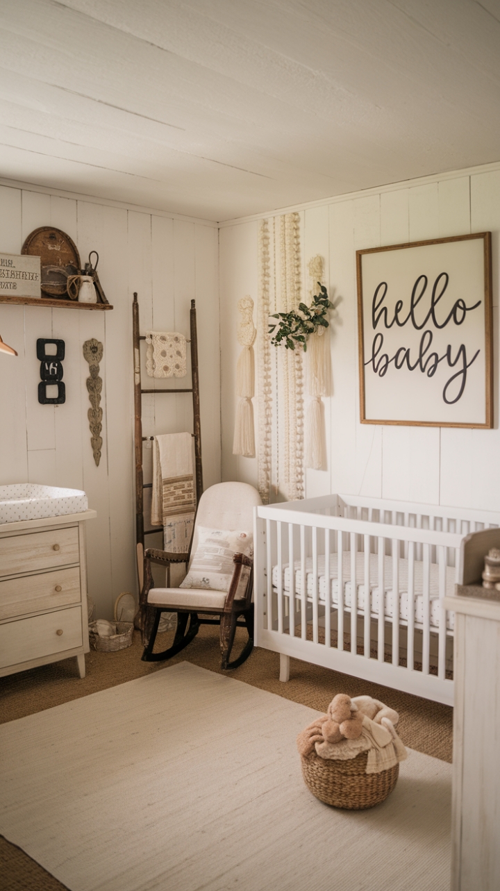 Rustic Charm Meets Modern Farmhouse in a Serene Nursery