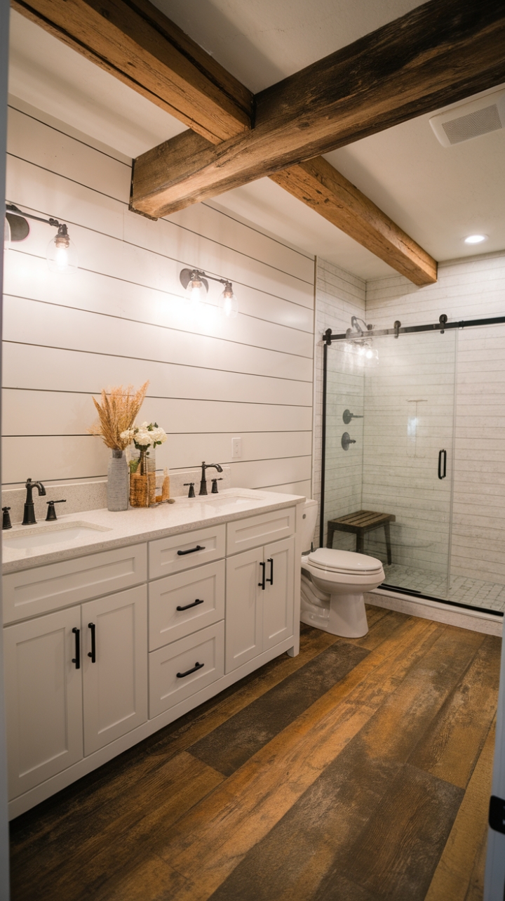 Rustic Elegance in the Farmhouse Master Bathroom