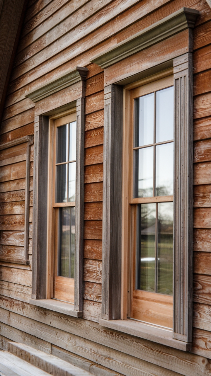 Cozy Elegance: Weathered Wood Details in a Farmhouse Interior