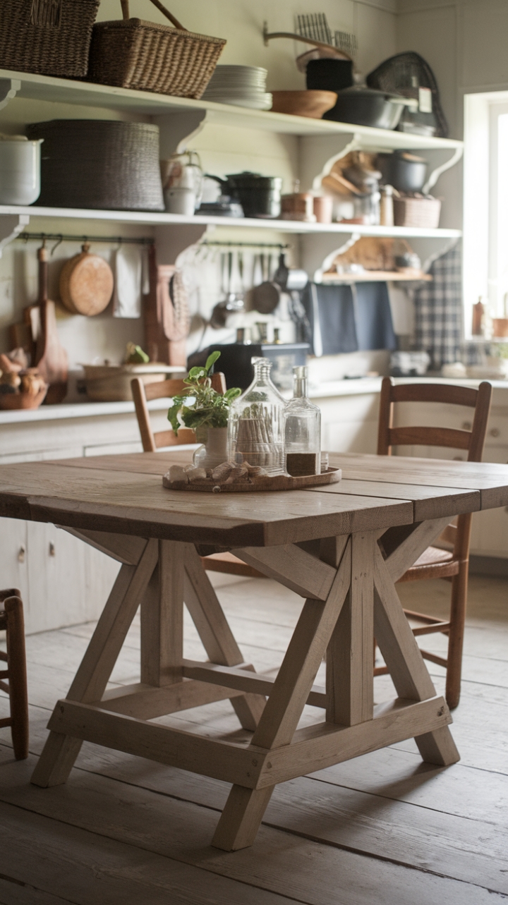 Rustic Elegance: Creating a Welcoming Kitchen with Reclaimed Wood and Shelves