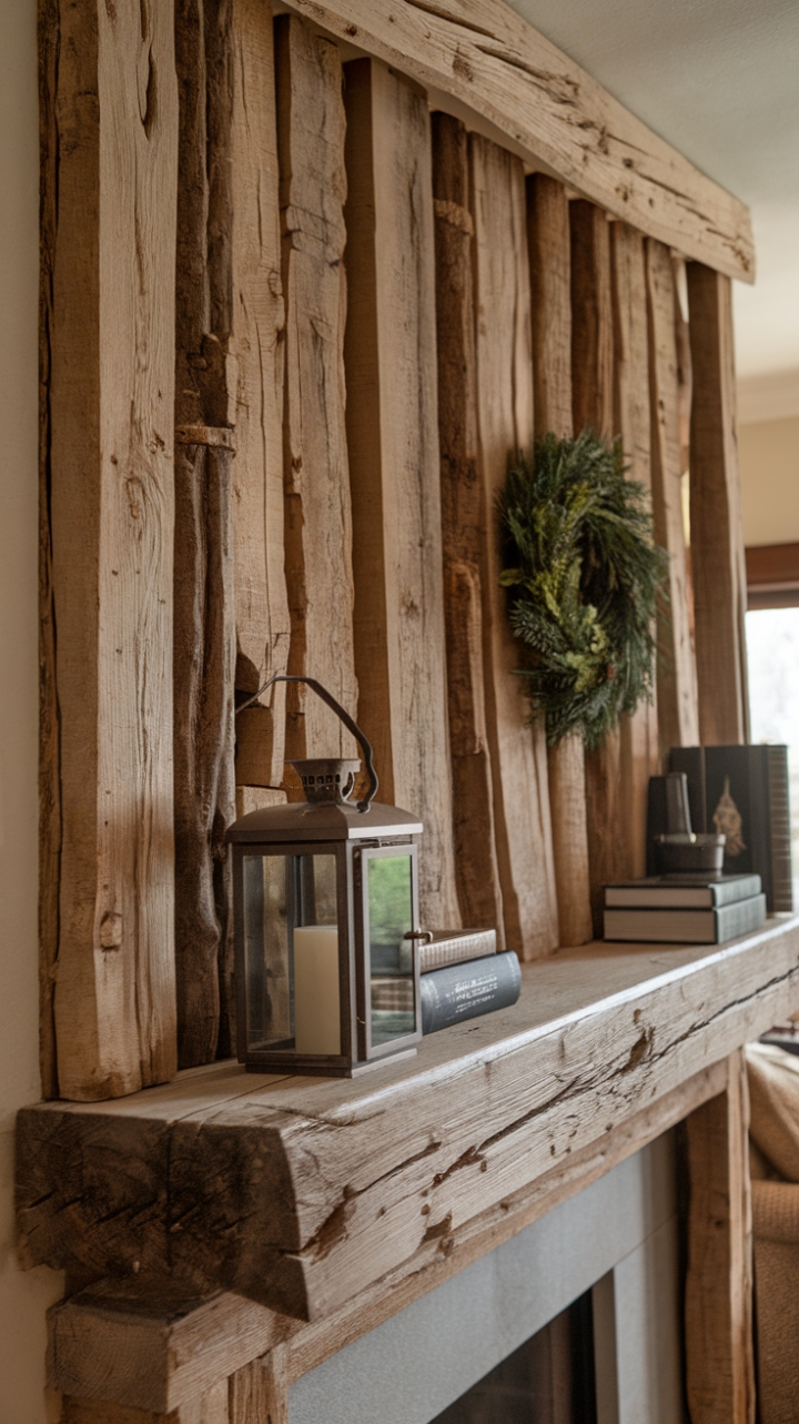 Rustic Charm: Celebrating Natural Grain in Wooden Mantles
