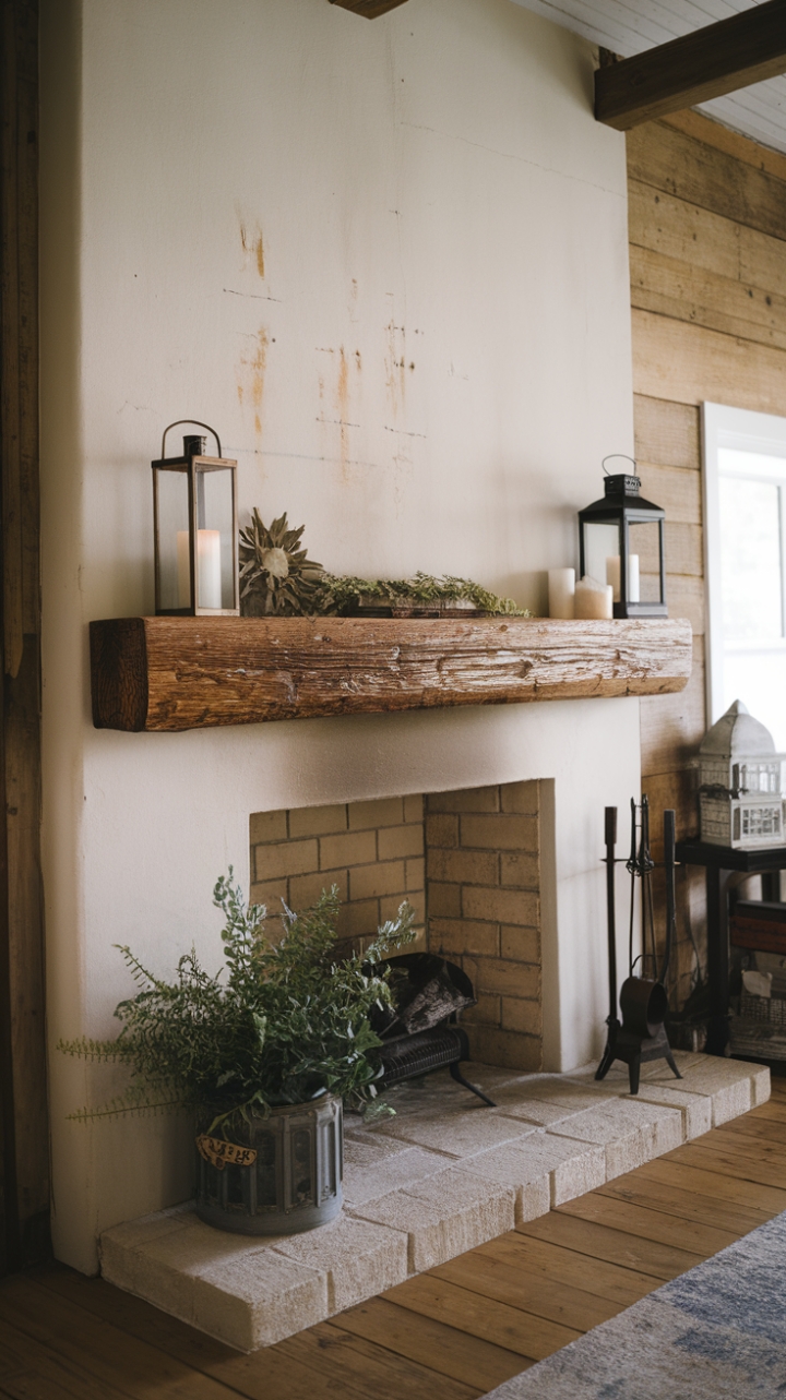 Country Living Elegance: Warmth and Character in a Styled Mantel