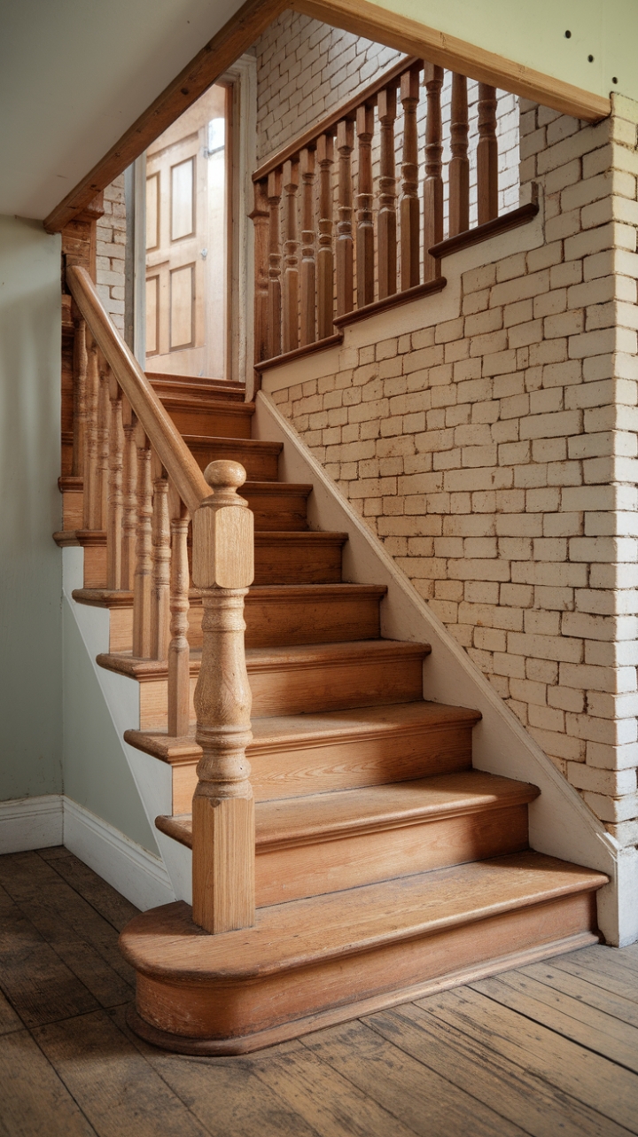Charming Rustic Staircase as the Heart of the Cottage