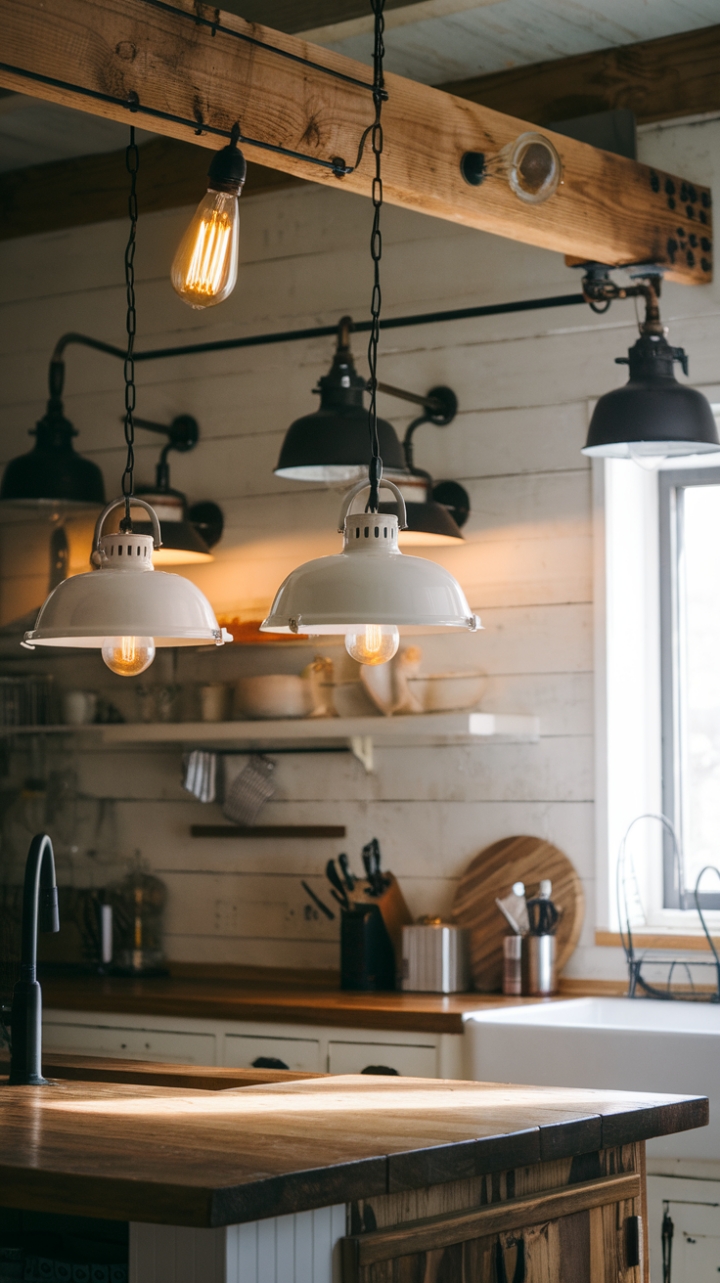 Farmhouse Elegance: Warm and Inviting Kitchen with Industrial Touches