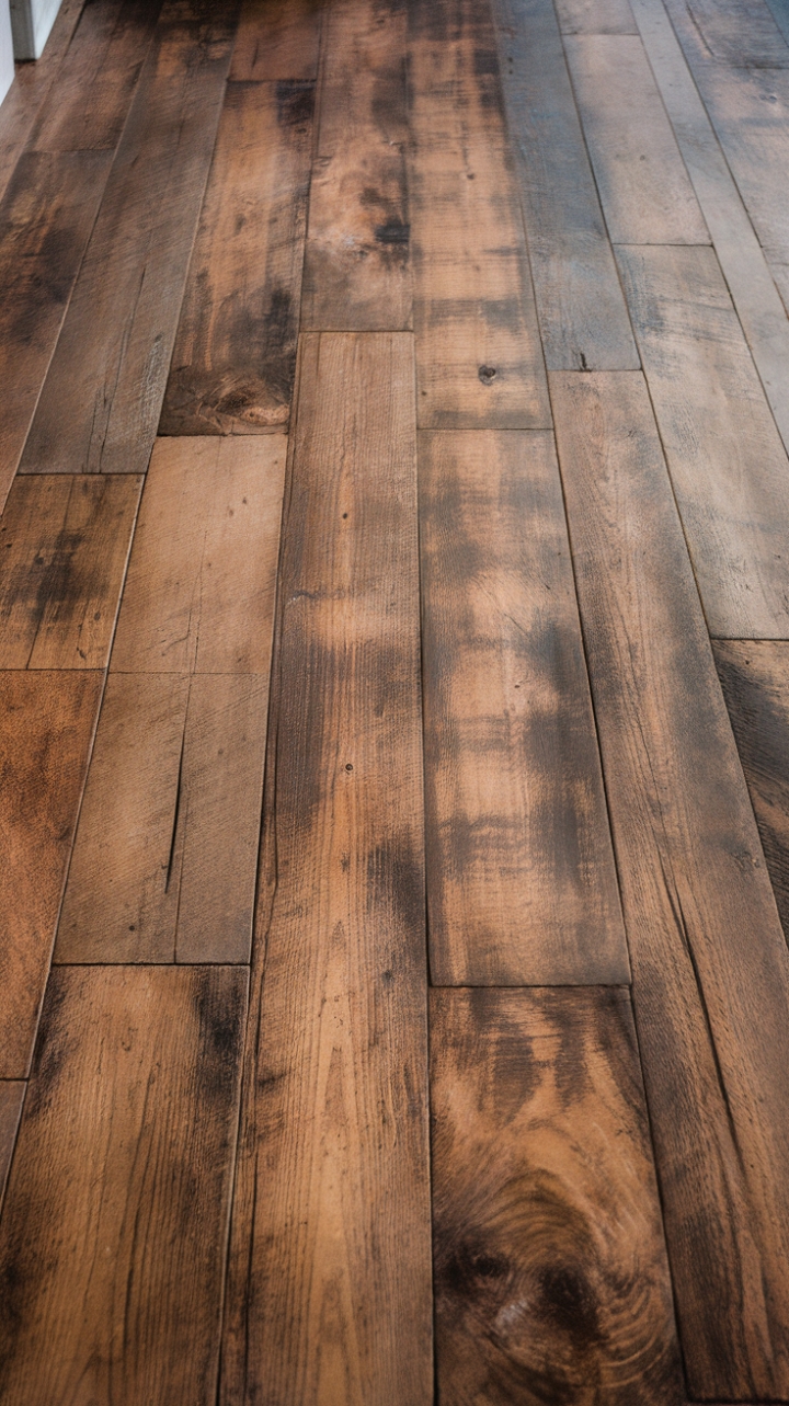 Rustic Charm: Reclaimed Wide Plank Flooring for a Vintage Kitchen