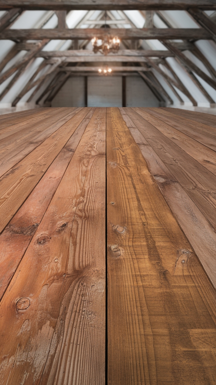 Rustic Reclaimed Wood Flooring for Timeless Country Charm