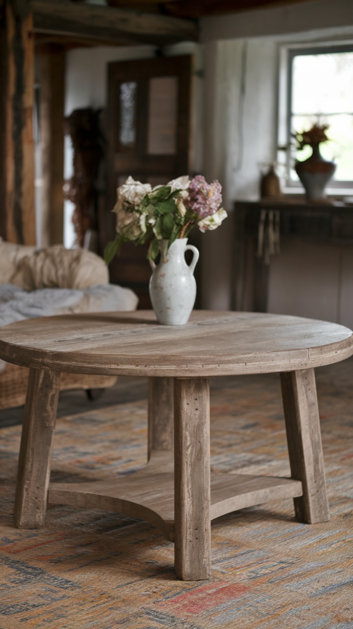 Rustic Elegance: A Wooden Coffee Table with a Warm, Inviting Feel
