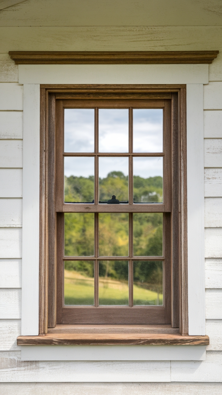 Charming Farmhouse Window with Scenic Views