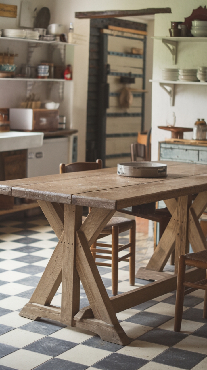 Country Charm: A Cozy Trestle Table Setting