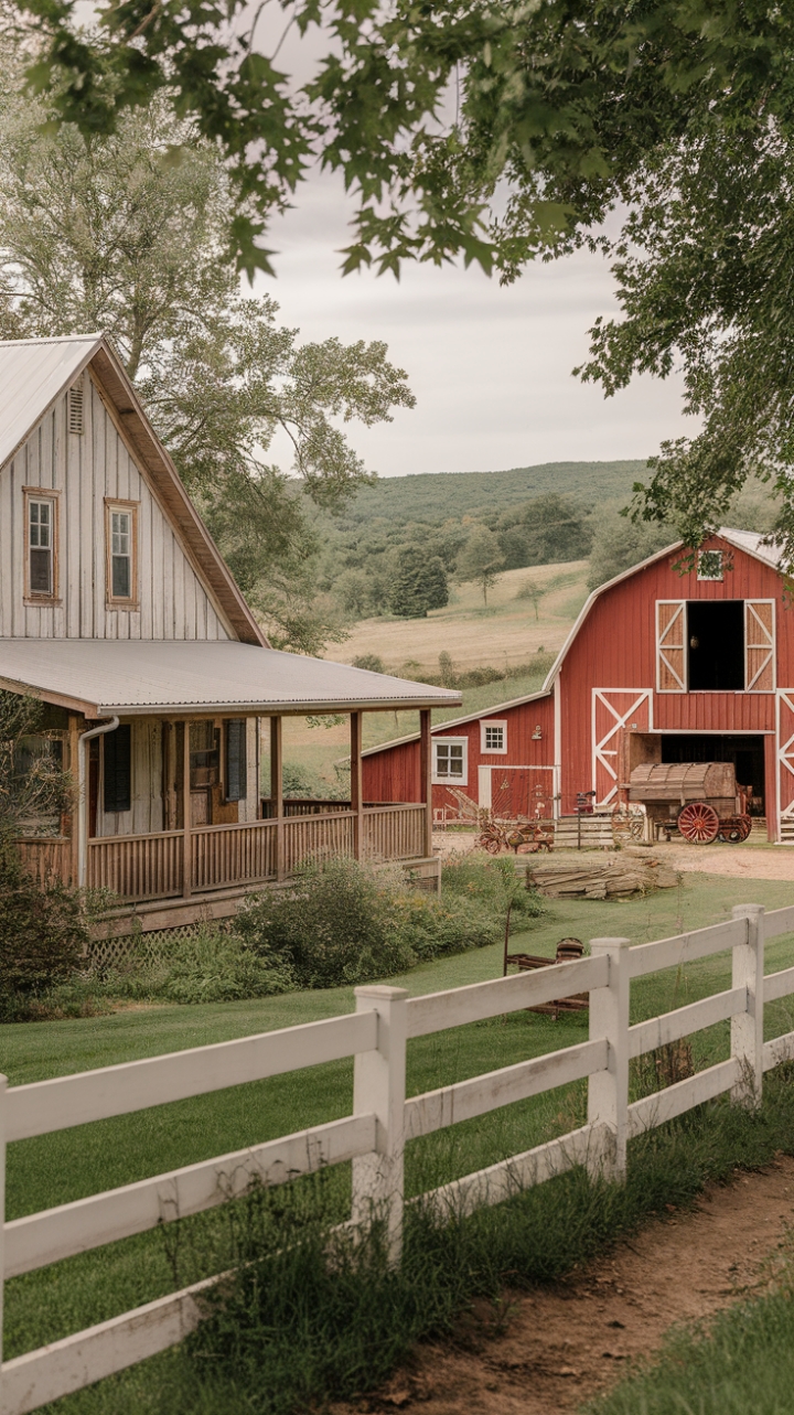Charming Country Retreat with Red Barn and Rolling Hills