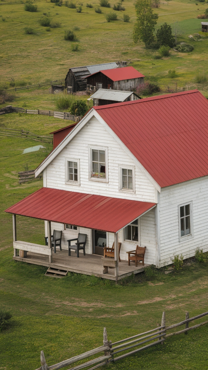 Charming Countryside Retreat with a Cheerful Red Roof