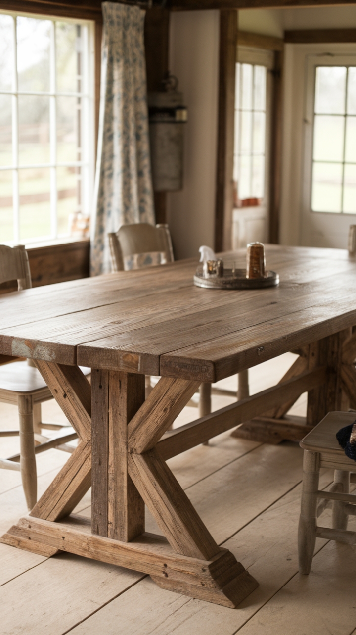 Timeless Charm: Farmhouse Trestle Table for Cozy Celebrations