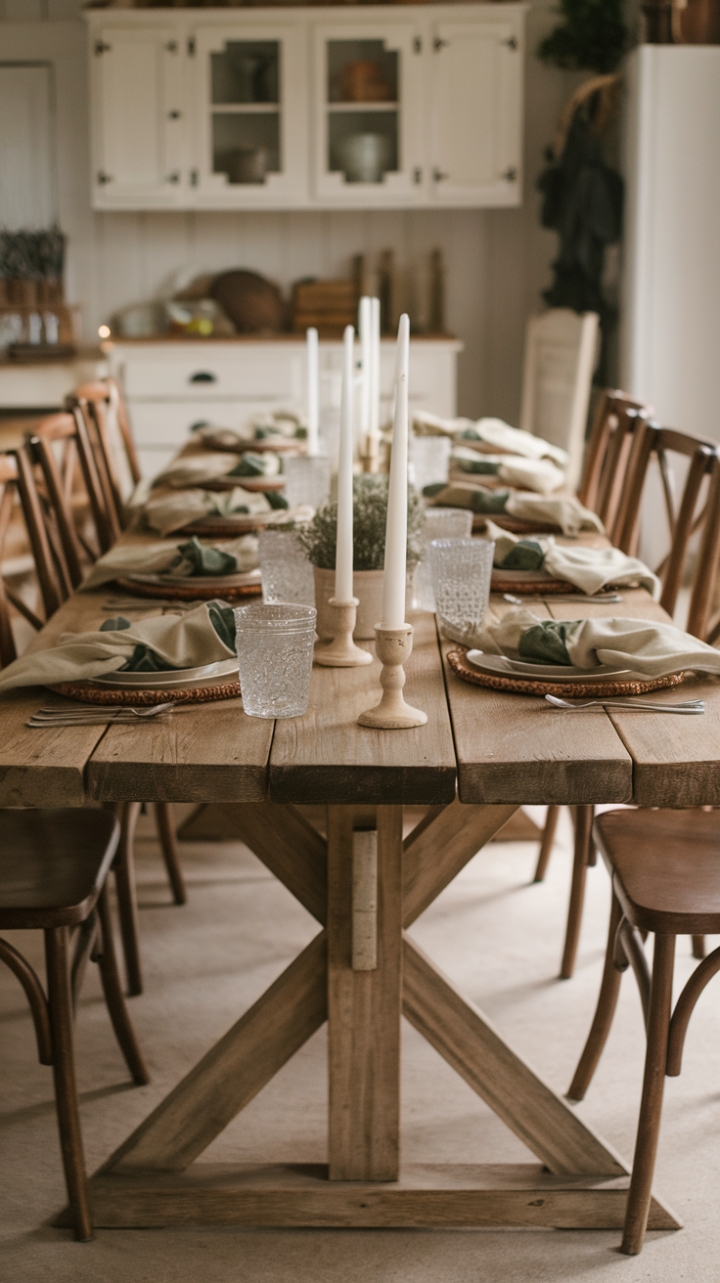 Farmhouse Charm: Reclaimed Wood Table with Rustic Elegance