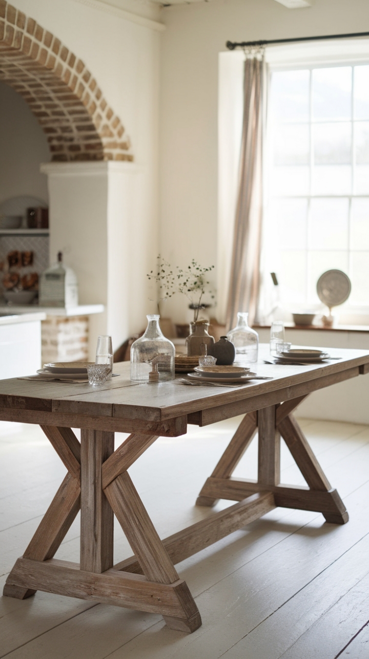 Rustic Charm: A Farmhouse Kitchen's Heartfelt Gathering Space