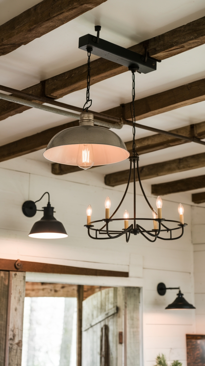 Elegant Fusion of Vintage and Contemporary Fixtures for a Cozy Farmhouse Look