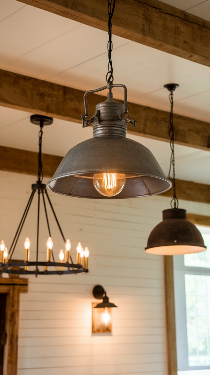 Warm Glow: Rustic Lighting Highlights Modern Farmhouse Charm