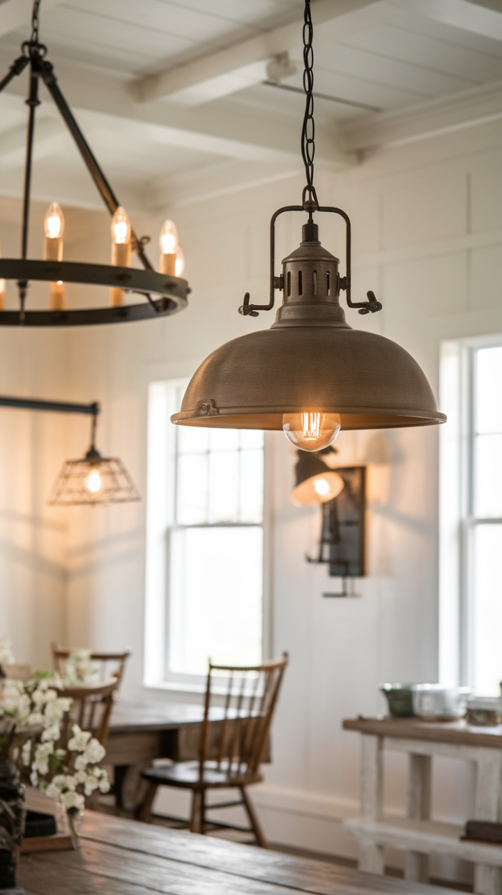 Classic Barn Light Pendant Complements Modern Farmhouse Style