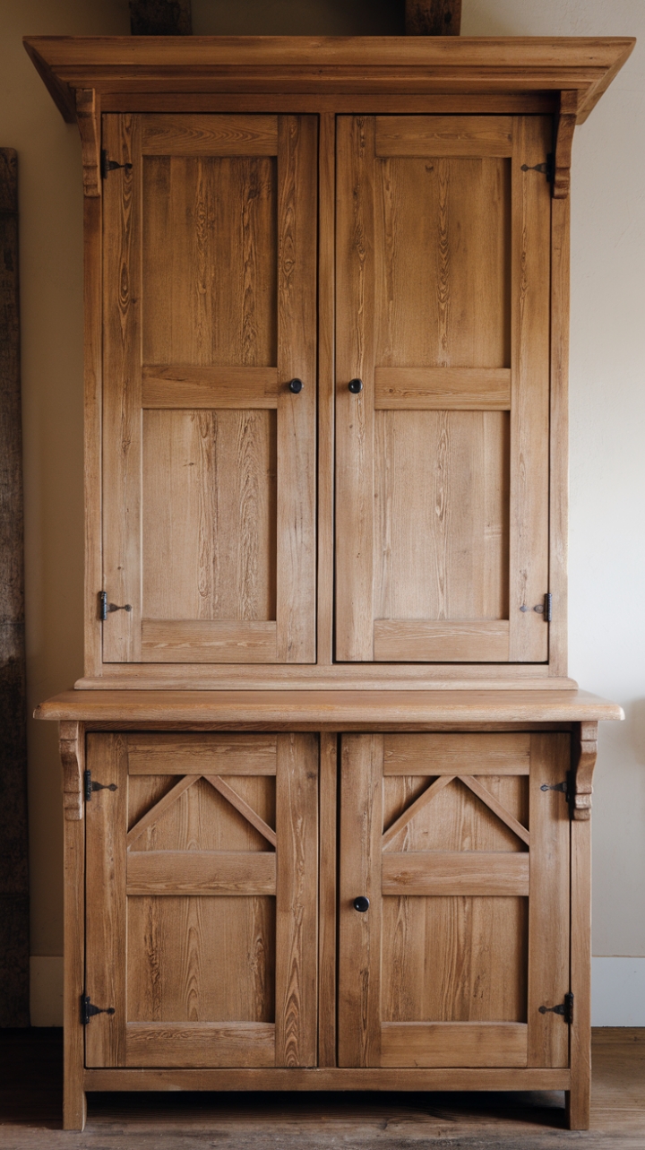Farmhouse Charm: Shaker-Style Cabinet with Rustic Elegance