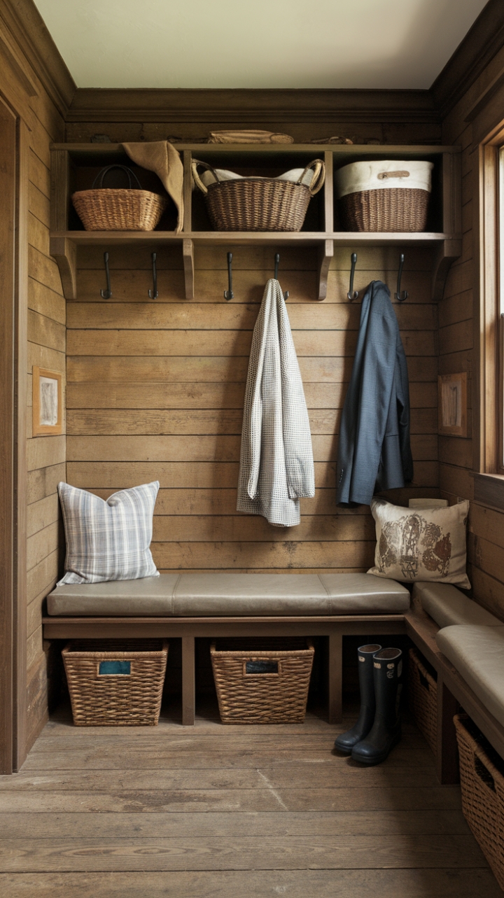 Charming Rustic Mudroom with Practical Elegance