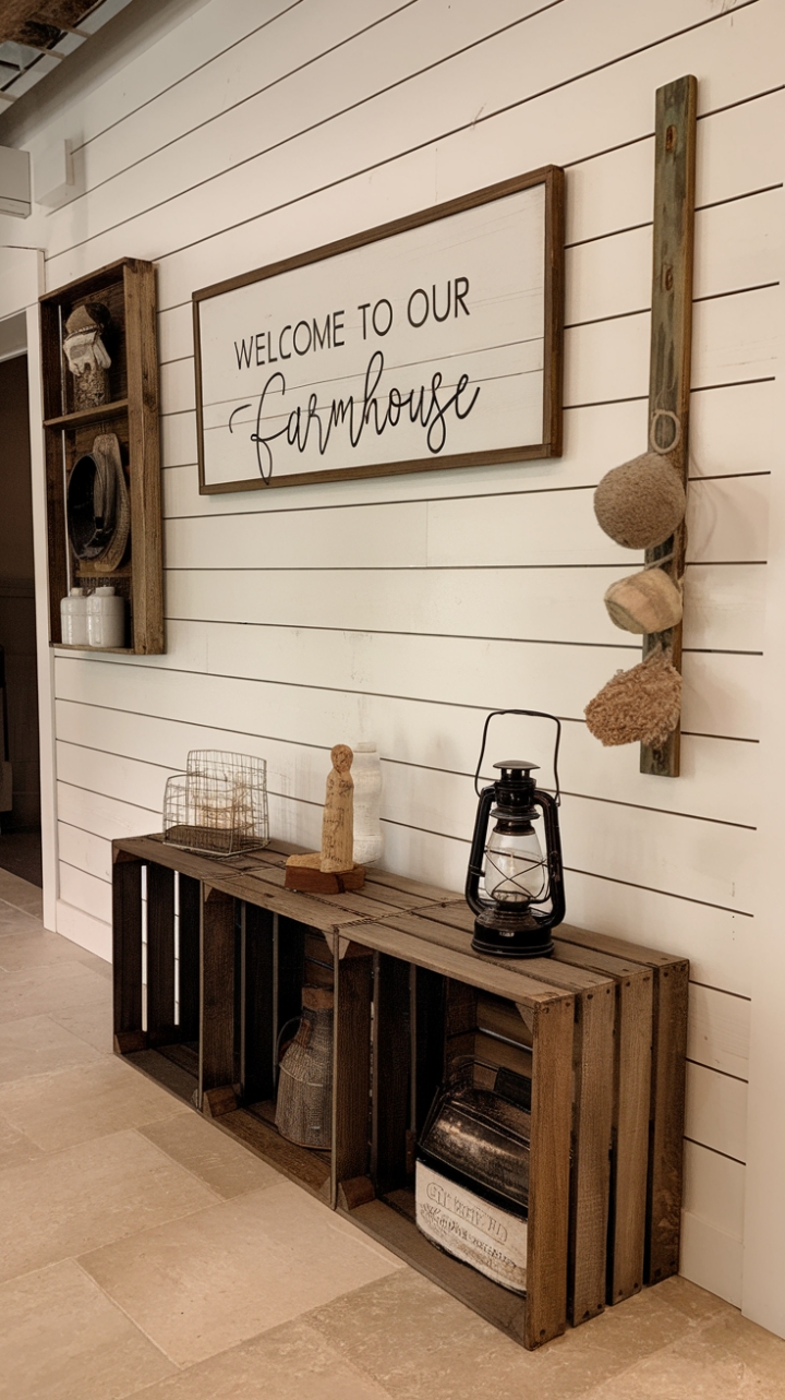 Warm Welcome: Whitewashed Shiplap and Classic Paneling