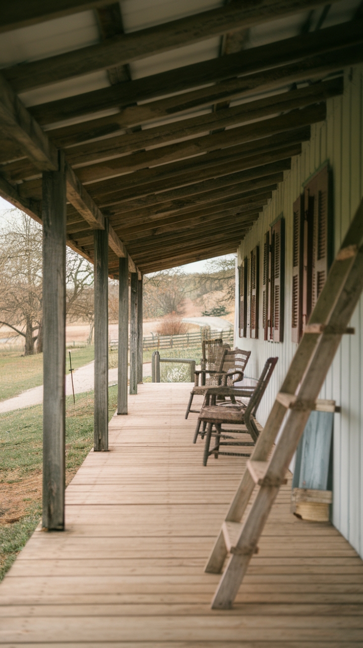 Rustic Farmhouse Porch with Authentic Charm