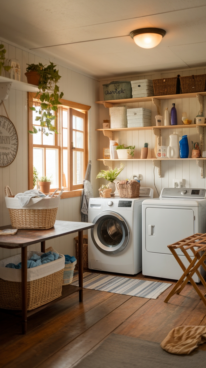 Rustic Charm: A Cozy, Organized Farmhouse Laundry Room