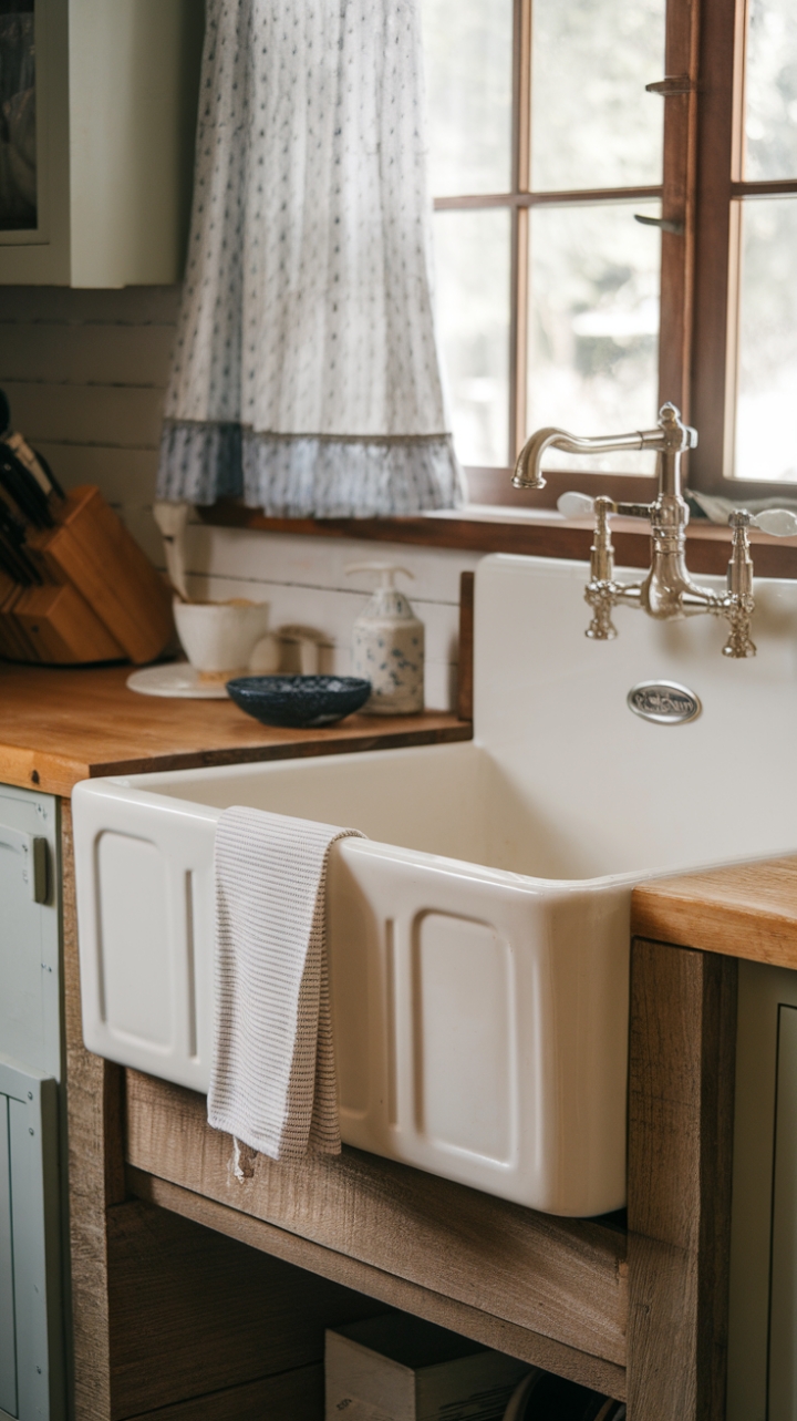 Rustic Fireclay Sink: The Heart of a Cozy Country Kitchen