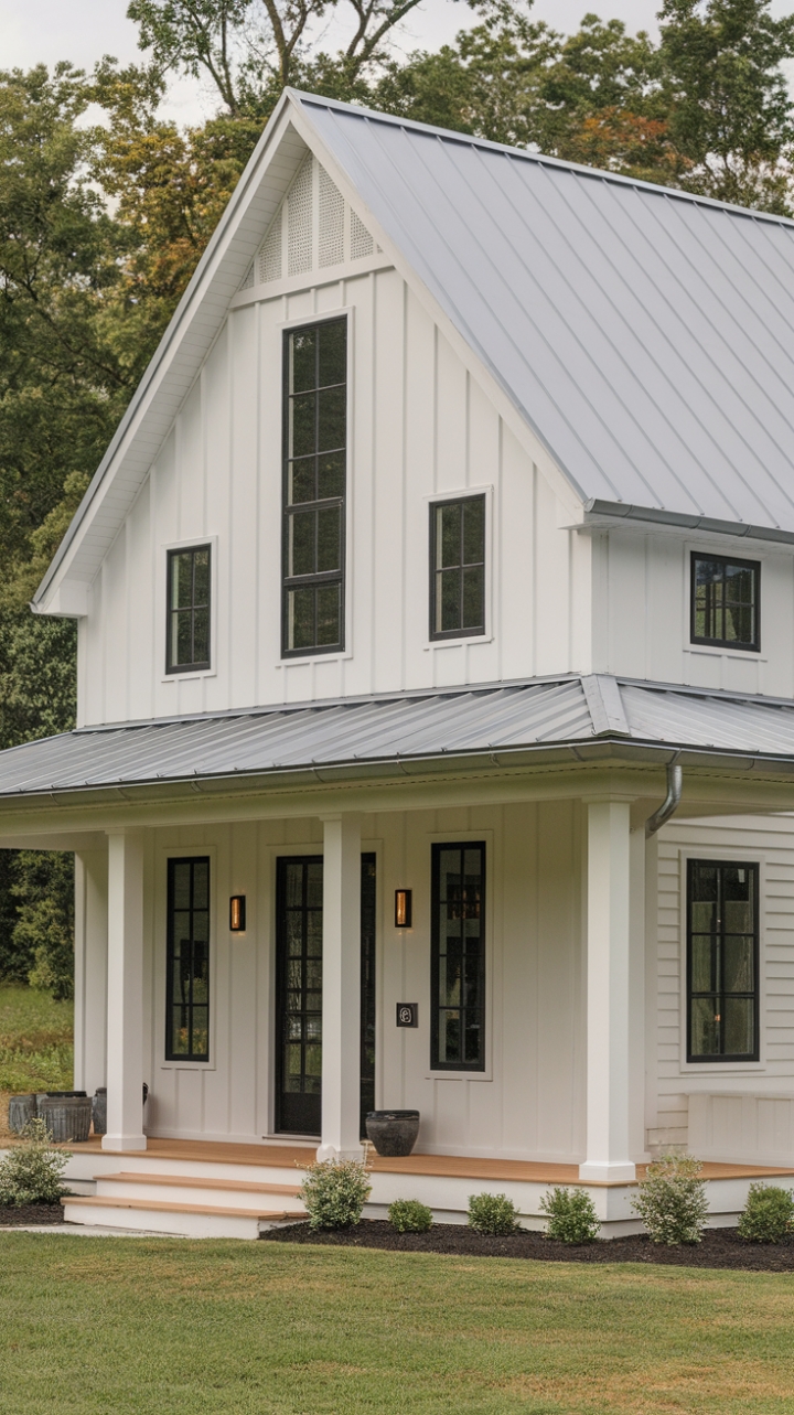 Modern Farmhouse Elegance with Bold White Facade