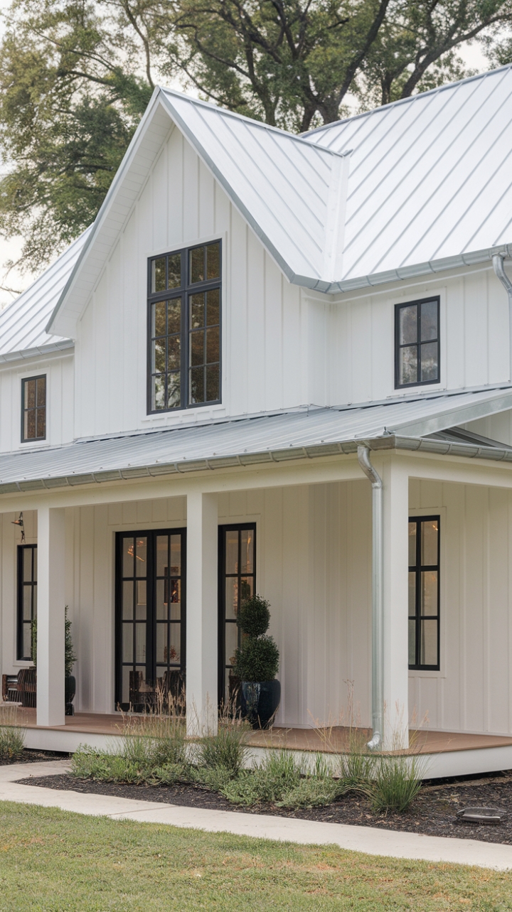Elegant Farmhouse Exterior Blends Tradition and Style