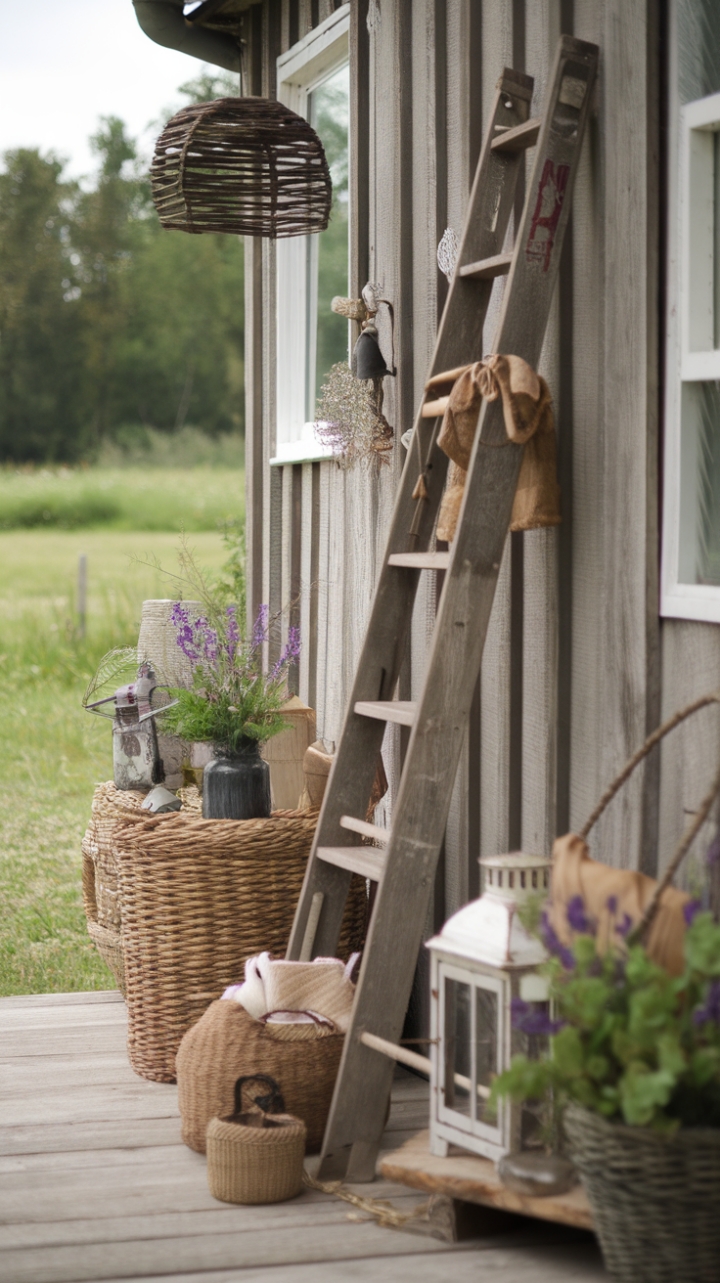 Vintage Elegance: Shabby Chic Meets Cottage Charm in a Lush Green Setting