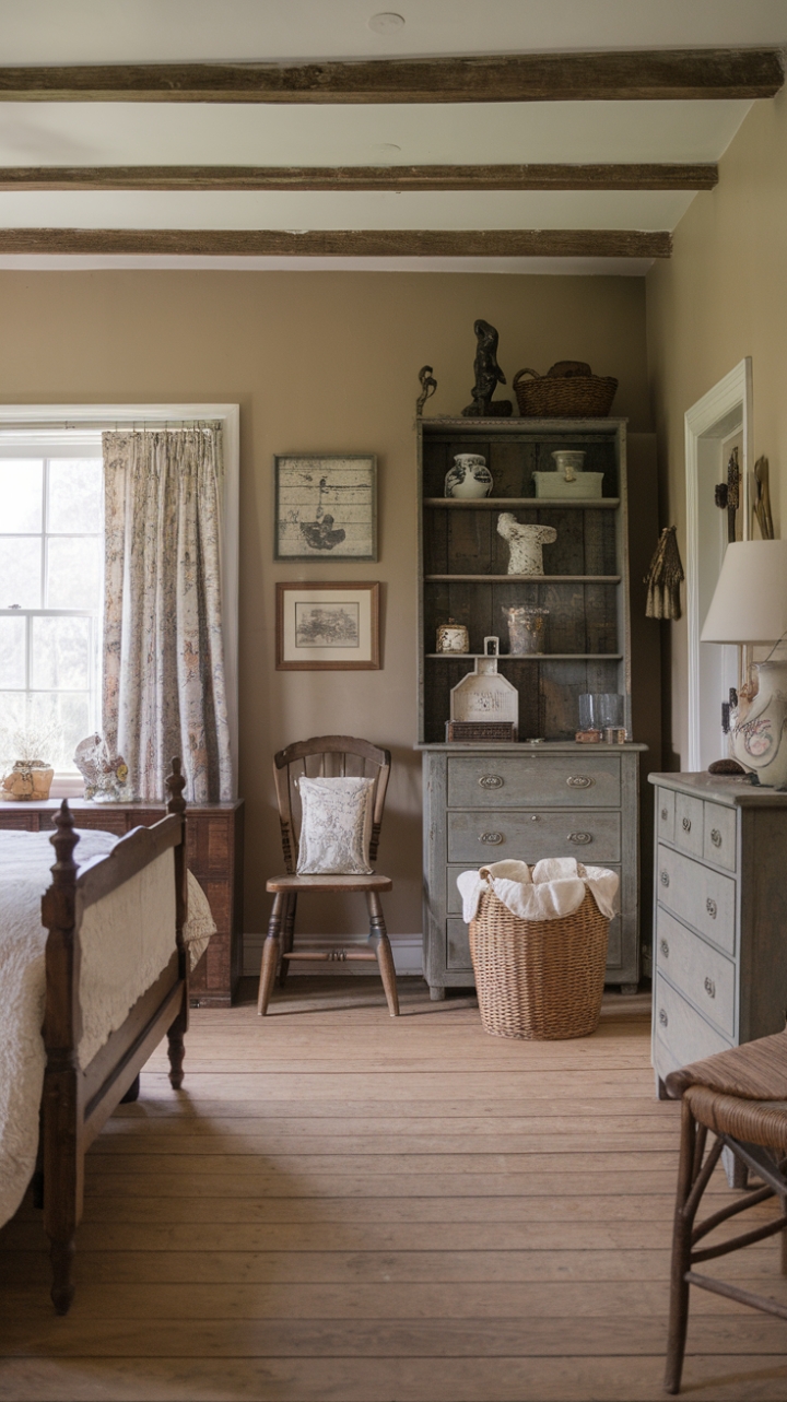 Vintage Charm: A Rustic Cottage Bedroom Retreat