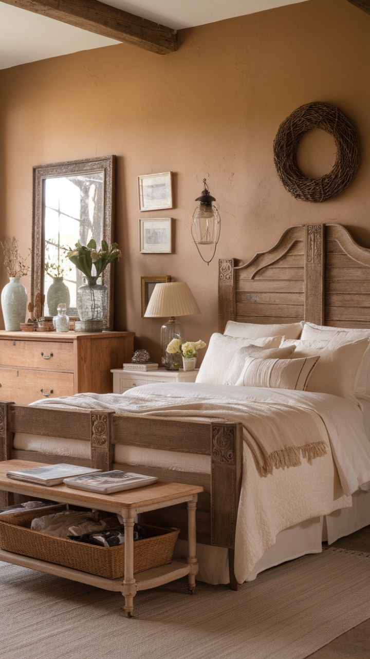 Rustic Charm: A Cozy Vintage Cottage Bedroom