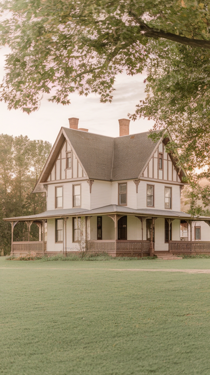 Rustic Elegance: A Multi-Story Farmhouse with Historic Architectural Flair