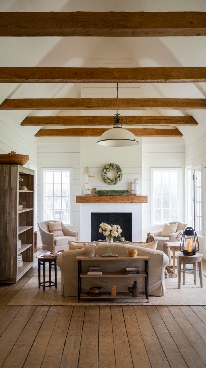 Warmth and Texture in a Contemporary Farmhouse Lounge