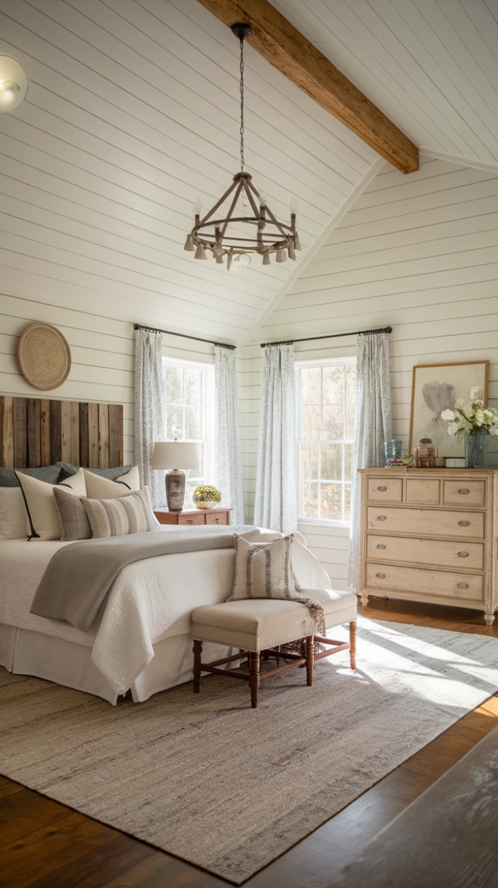 Tranquil Farmhouse Elegance with Rustic Details