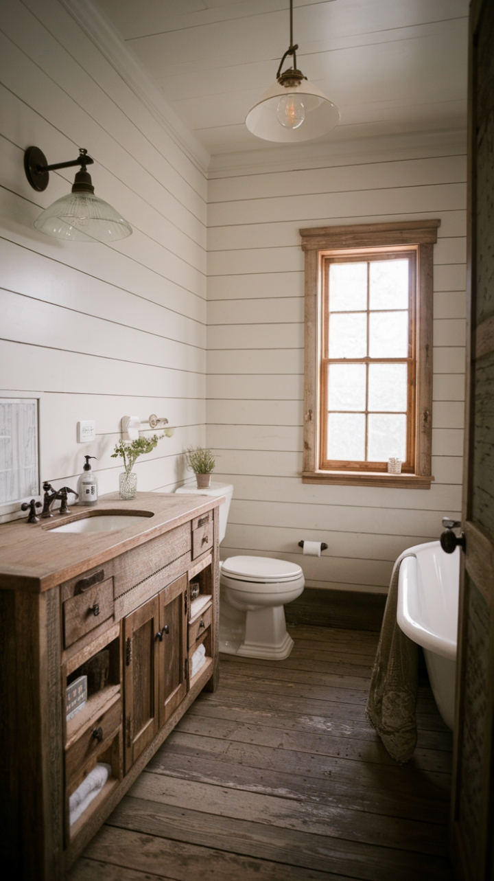 Rustic Charm: A Vintage Country Bathroom Retreat