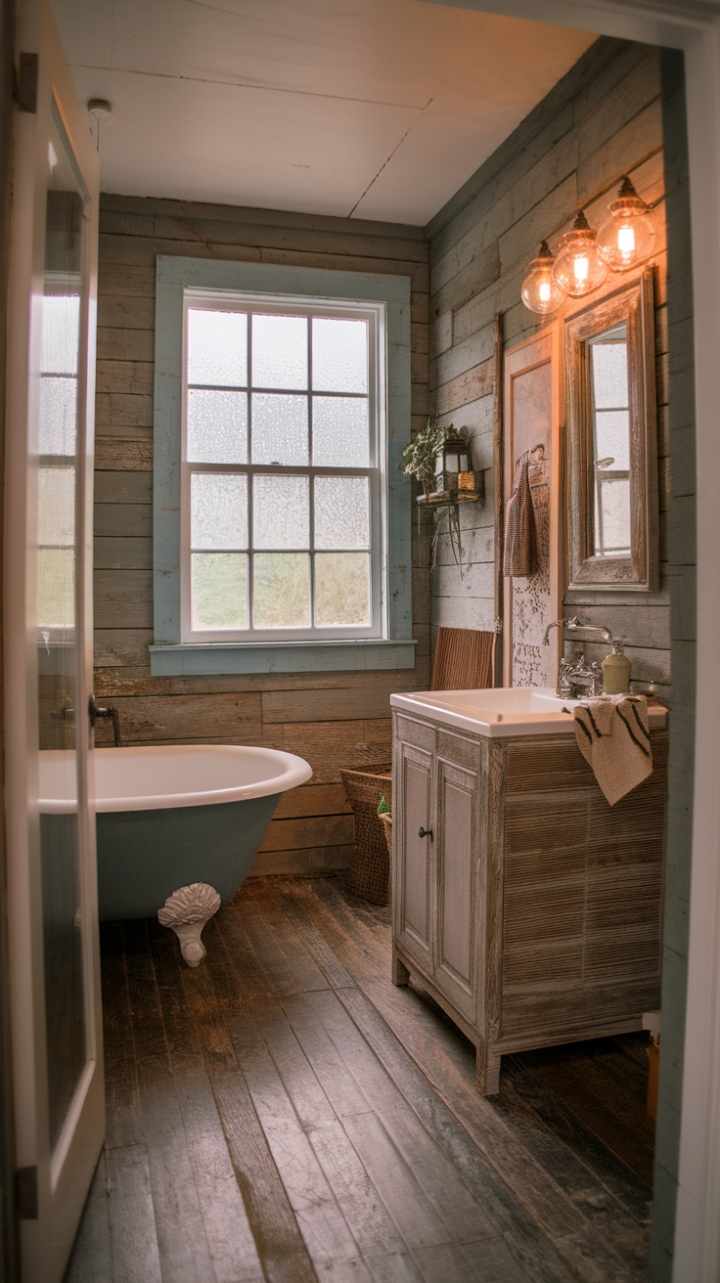 Vintage Elegance: Cozy Farmhouse Bathroom Design