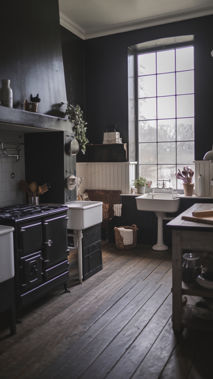Characterful Kitchen in Charcoal Tones