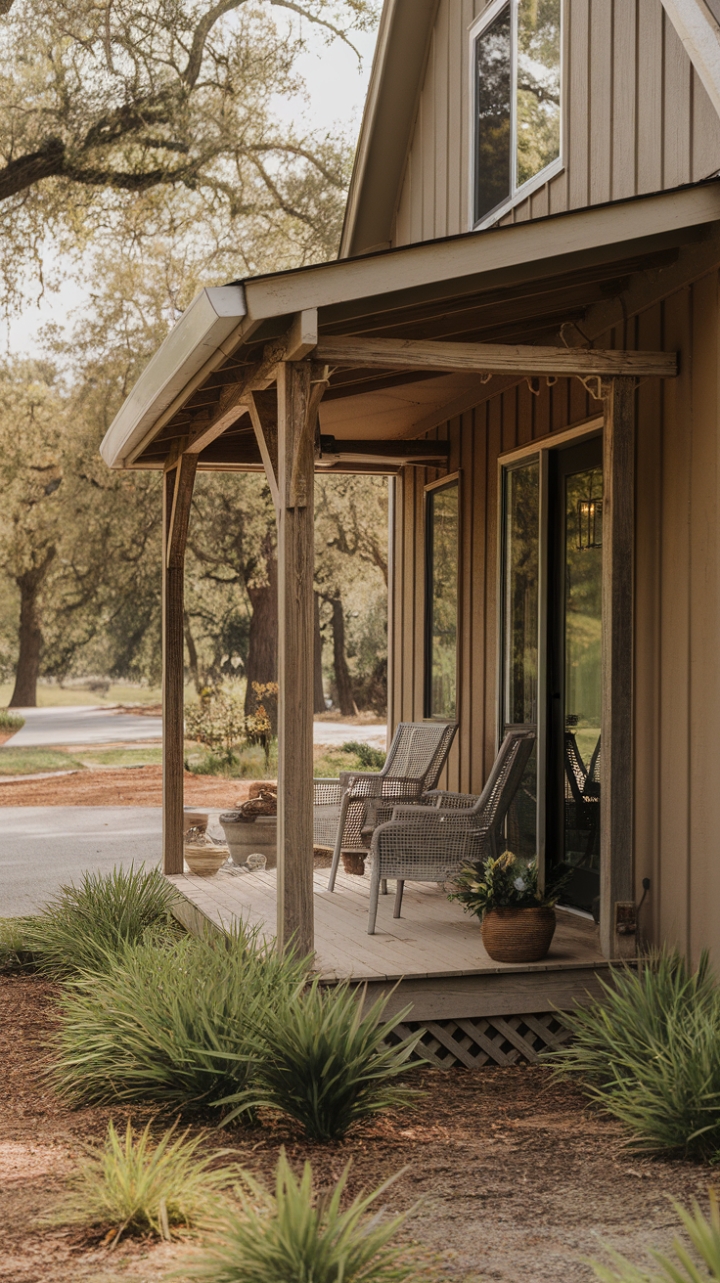Serene and Warm Modern Farmhouse Curb Appeal