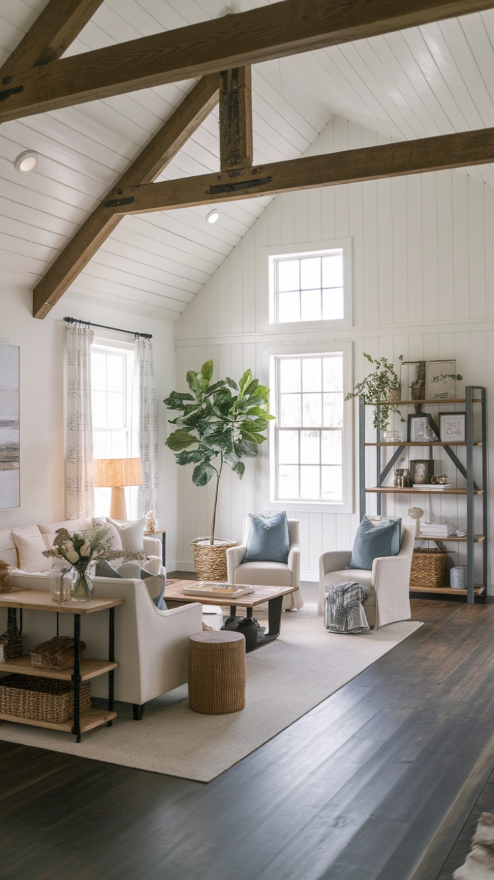 Warmth and Sophistication in a Rustic Modern Farmhouse Lounge