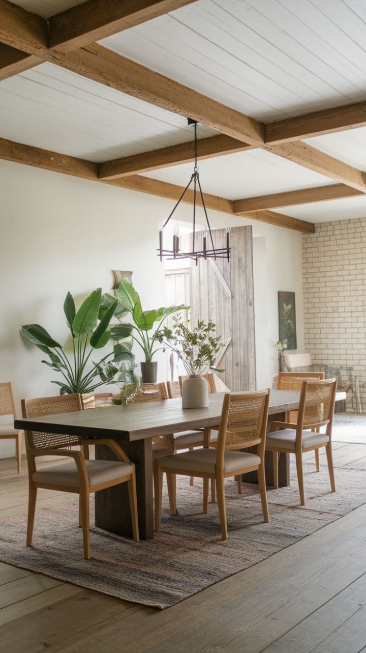 Cozy Elegance in a Textured Dining Space