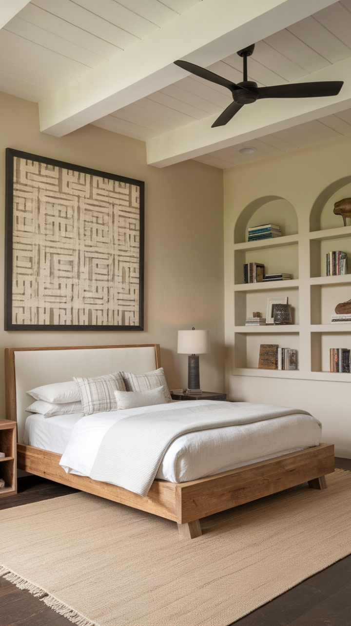 Rustic Elegance: A Serene Modern Bedroom