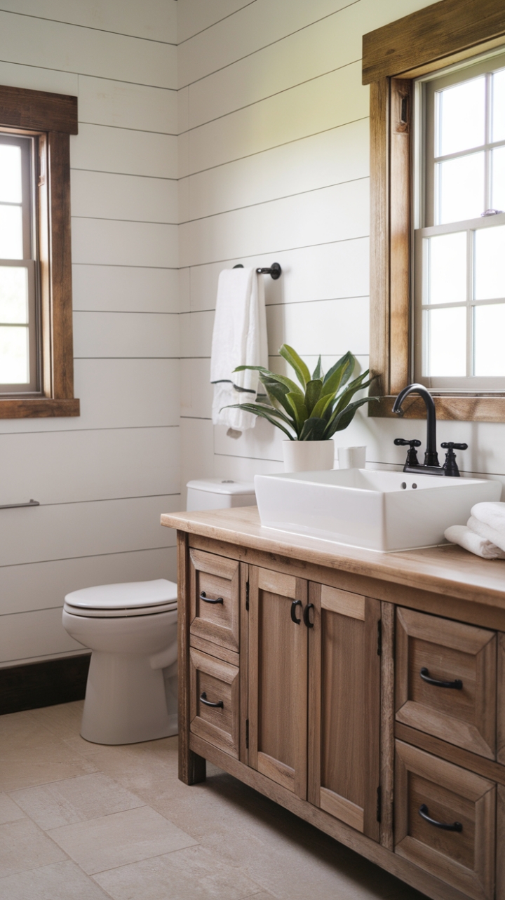 Rustic Elegance: Modern Countryside Bathroom Design