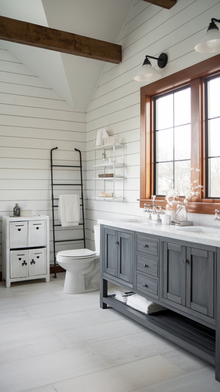 Bright and Sophisticated: A Rustic Modern Bathroom Retreat