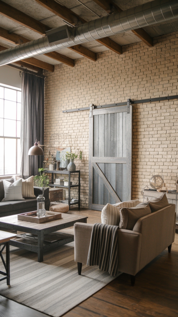 Rustic Elegance with Reclaimed Materials and Exposed Brick