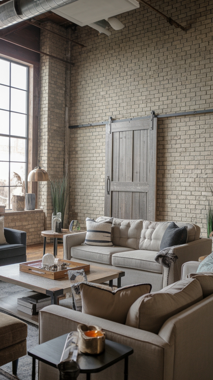 Industrial Charm with Reclaimed Wood and Exposed Brick