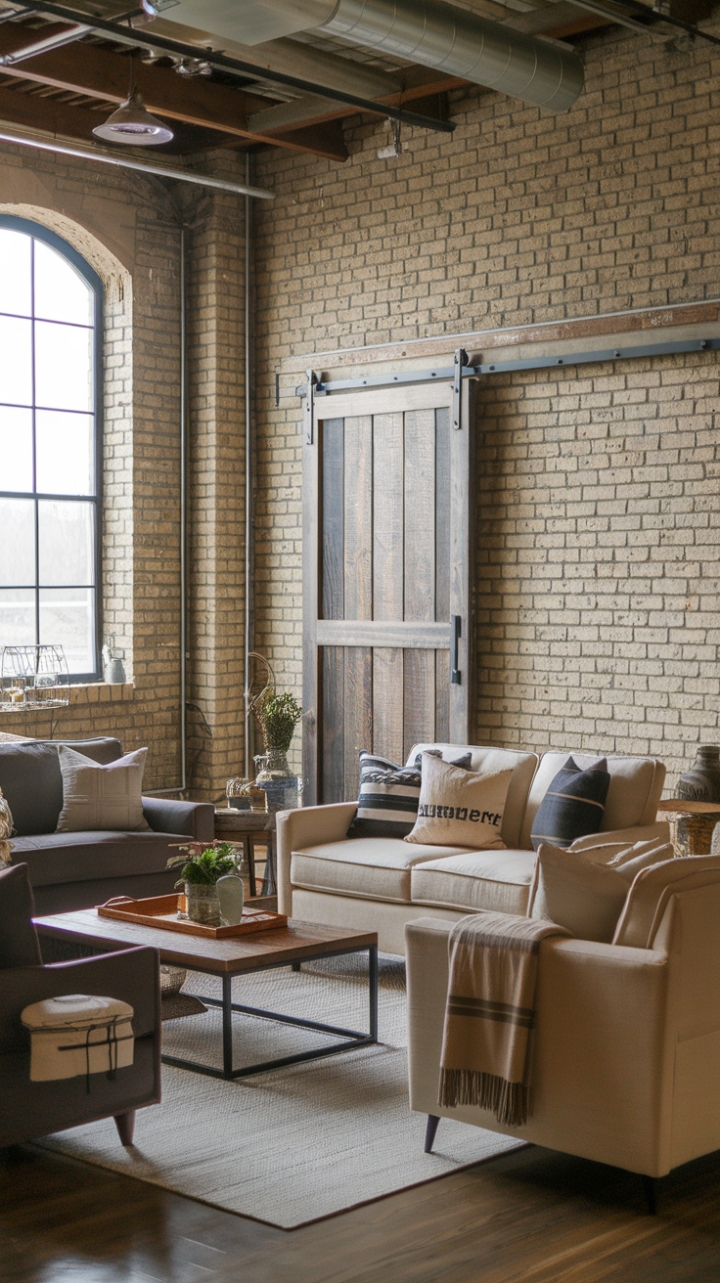 Industrial Charm with Reclaimed Wood and Exposed Brick